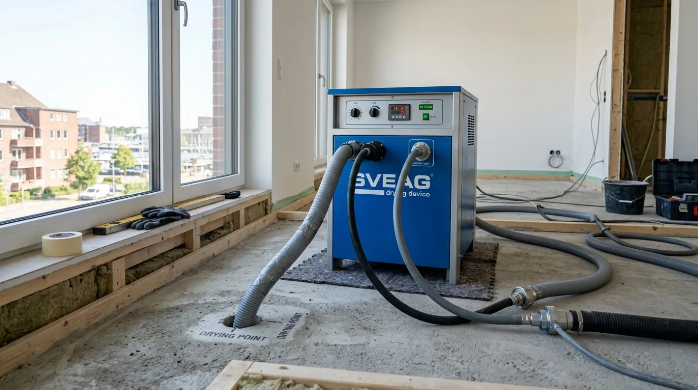Technische Gebäudetrocknung in Kiel und Ahrensburg: Rettung für Estrich, Flachdach und Holzbalkendecken